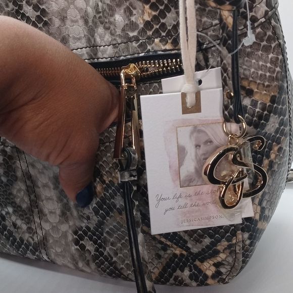 Jessica Simpson Natural Python Sabrina Shoulder Bag NWT - Picture 6 of 14